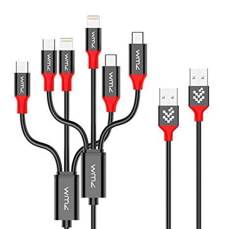 USB Cable, 3 in 1 Multiple Upgrade Charger&Data Sync Cable with USB Type C Cable Compatible with Samsung Galaxy S10 S9 S8 Plus Note 9 8,Moto Z,LG V40 V30 V20 G6 G5,OnePlus 5 3T,Nintendo Switch,Google Pixel,Micro Cable for HTC,Xbox,PS4,Nexus,MP3,Android,X Xr Xs Xs Max 8 8 Plus(1FT 3.3FT)