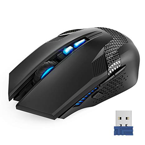 TeckNet Programmable Wireless Gaming Mouse, RAPTOR Prime 2.4G Cordless Gaming Mouse with Nano Receiver, 8 Buttons, 4800DPI, 6 DPI Adjustment Levels for Windows 7/8 / 10 / XP/Vista / MAC