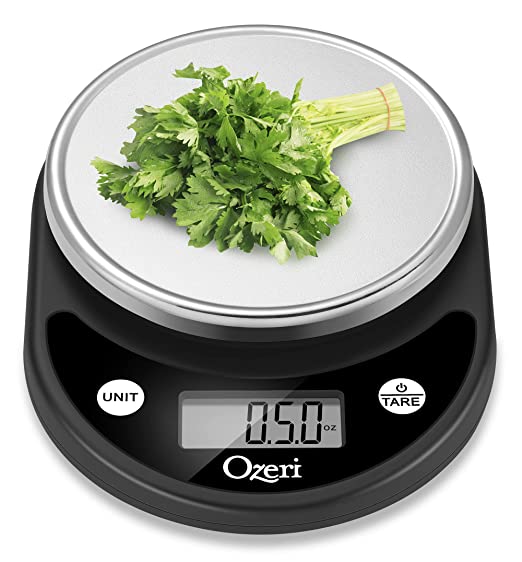 Ozeri Pronto Digital Multifunction Kitchen and Food Scale, Silver on Black