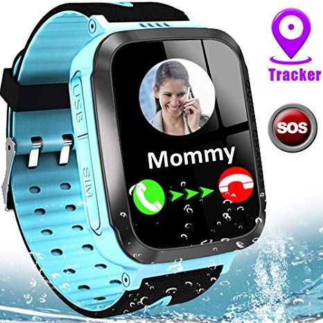 Kids Smart Watch Phone IP67 Waterproof Smartwatch GPS Tracker Girls Boys Ages 3-12 1.44" Touch Screen Wrist Watch with 2 Way Call SOS Alarm Puzzle Game Camera Flashlight Voice Chat Back to School Gift
