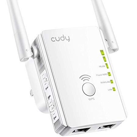 Cudy 300Mbps WiFi Range Extender, Range Booster, Access Point Mode, 2 LAN Ports, WPS, Extends WiFi Range to Smart Home & Alexa Devices (RE300)