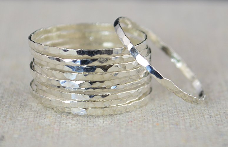Super Thin Pure Silver Stacking Rings (sold per ring)