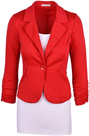 Auliné Collection Women's Casual Work Solid Color Knit Blazer