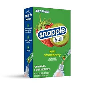 Snapple Kiwi Strawberry Powder Drink Mix - 12 Boxes of 6 Powder Sticks, 72 Sticks Total | Sugar Free | On-the-Go Hydration for Refreshing Beverages