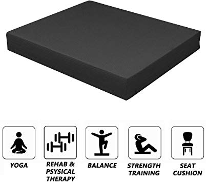 Strainho Non-Slip Balance Foam Pad,Gym Exercise Mat for Physical Therapy, Stability Workout, Knee and Ankle Exercise, Strength Training, Rehab - Chair Cushion for Adults, Kids, and Travel