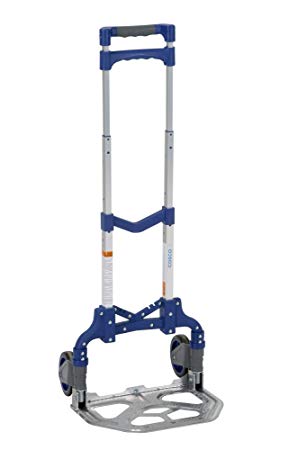 COSCO Compact Aluminum Folding Hand Truck (Blue, 150lb weight capacity, 1 pack)