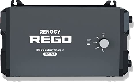 Renogy REGO 12V 60A DC-DC Plug and Play Battery Charger Built-in Bluetooth, with Anderson Adapter Cable, Compatible with Traditional and Smart Alternators, for Gel, AGM, and Lithium Battery