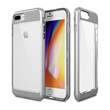 iPhone 8 Plus Case, Patchworks Contour Series in [Silver] - Dual Layer Hybrid Clear Colored Bumper Frame Smudge Free, Drop Protection Case For Apple iPhone 8 Plus (2017) / iPhone 7 Plus (2016)