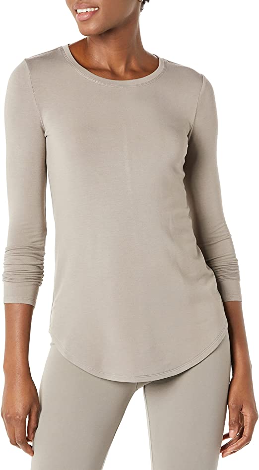 Amazon Brand - Daily Ritual Women's Supersoft Terry Long-Sleeve Shirt with Shirttail Hem