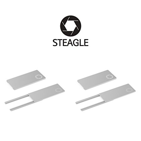 STEAGLE ORIGINAL Two Pack (Silver x 2) Premium Laptop Webcam Cover for your privacy – Macbook – Laptop - PC – 0.03 inch ultimate thinness