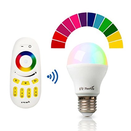 ThorFire G1 Color Changing Dimmable RGB LED Light Bulb E27 6W50W Touch Controlled Remote Combo
