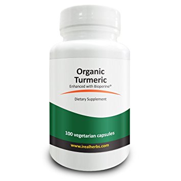 Real Herbs Organic Turmeric Curcumin 745mg and BioPerine (Black Pepper Extract) - High Quality Supplements - 100 Vegetarian Capsules - Natural Alternative to Tablets