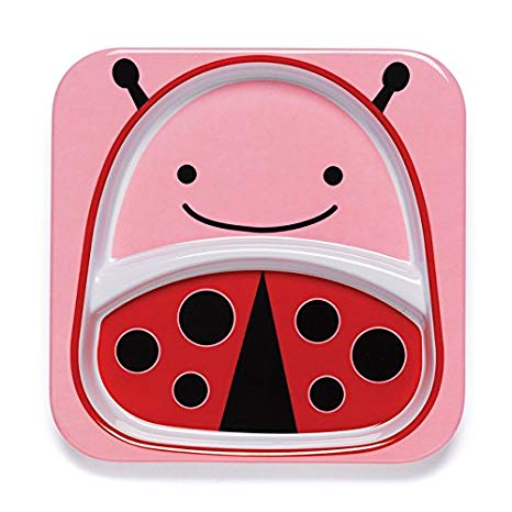 Skip Hop Baby Zoo Little Kid and Toddler Melamine Feeding Divided Plate, Multi Livie Ladybug