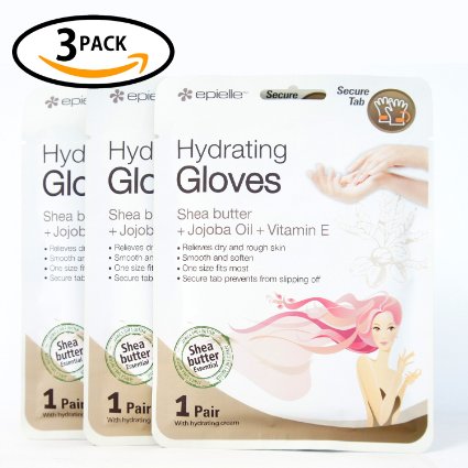 Hand Hydrating Gel Moisture Moisturizing Gloves with Shea Butter & Jojoba & Vitamin E for Women,Girls,Men (Pack of 3)