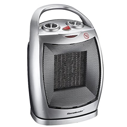 Homeleader Space Heater, Oscillating Ceramic Portable Heater with Built-in Adjustable Thermostat, 750W/1500W, NSB-200C3H