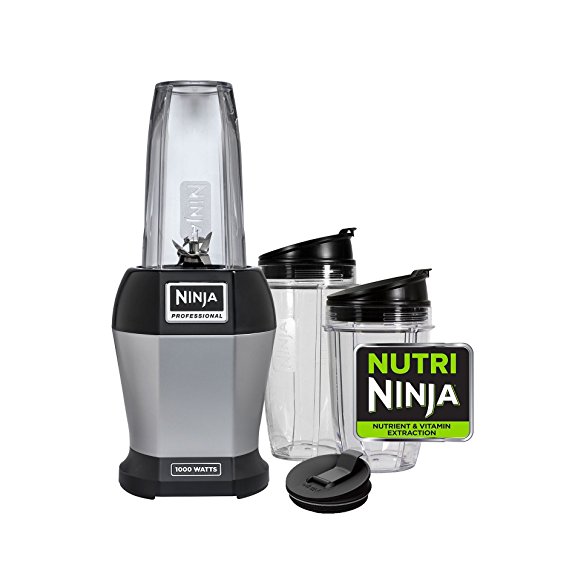 Nutri NINJA BL455 Professional 1000 watts Personal Blender Bonus Set with 3-Sip and Seal Single Serves and 75-Recipe Cookbook