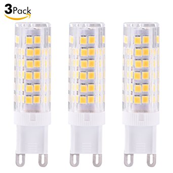 G9 LED,Sanniu 3-Pcs G9 LED Light Bulbs Bi-Pin LED Light Bulbs AC 110V 5W 2835 SMD 75 LED Halogen Incandescent Replacement Warm White 3 Packs