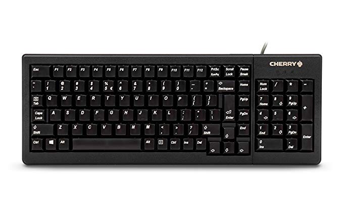 CHERRY G84-5200 XS Complete Compact Keyboard - PS/2 & USB - 103 Keys - Black - English (US)
