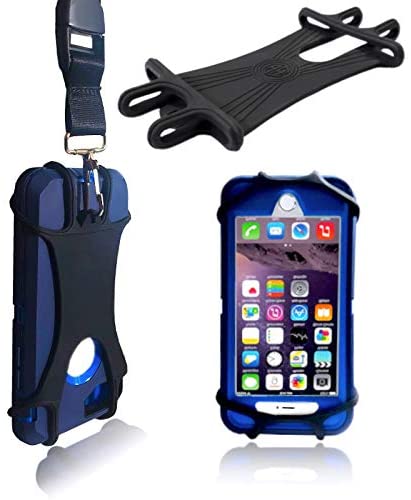 AH Universal Heavy Duty Cell Phone Carrying Lanyard Leash Neck Strap Tether Holder w/Quick Release Buckle - Smart Cell Phone Credit Card Holder Case for iPhone, Galaxy & Most Smartphone (Black)