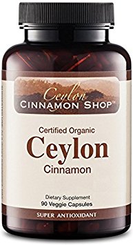 Organic Ceylon Cinnamon (100% USDA Certified) Supplement, 90 Capsules