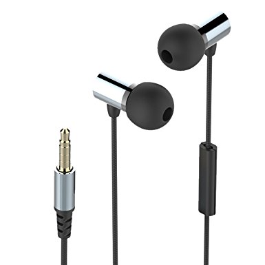 KWORLD Gaming earphones with 3.5 mm gold plated connector, high density memory foam tips, in-line controller with mic, 6mm driver, soft TPE cable (S24)