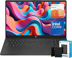 HP Go Slim 15.6" Laptop, 16GB RAM, 1.5TB Storage(512GB External SSD and 1TB Cloud Storage), Intel Quad-core Processor, Fast Wi-Fi 6, Upto 12 Hours Battery, Win 11 with Free 12-Month Microsoft Suite