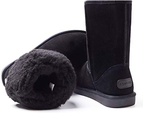 AOMAIS Women’s Winter Snow Boots Fur Lined Mid Calf and Mini Outdoor Warm Boot Shoes Ankle Short Booties