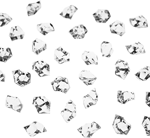 Super Z Outlet 120 Pack Acrylic Color Ice Rock Crystals Treasure Gems for Table Scatters, Home Vase Fillers, Event, Wedding, Arts & Crafts, Birthday Decoration Favor (1" Inch) (Clear)