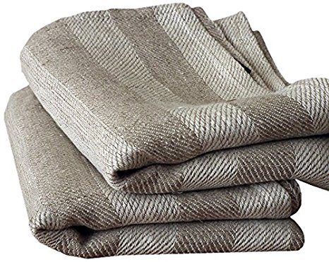 LinenMe Linen Lucas Hand and Guest Towels, 13 by 20-Inch, Natural Striped, Set of 2