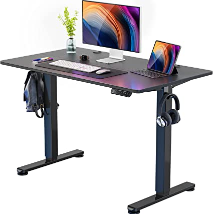 ErGear Height Adjustable Electric Standing Desk, 48 x 24 Inches Sit Stand up Desk, Memory Computer Home Office Desk (Black)