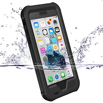 ZVE iPhone 7 Plus case, iPhone 7 Plus Waterproof Case, Shockproof Durable Full Rugged Protective Case for Apple iPhone 7 Plus 2016 (iPhone 7 plus-Black)