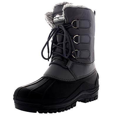 Polar Womens Hiking Duck Winter Walking Mid Calf Muck Thermal Quilted Boots