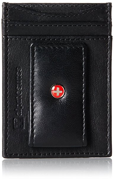 Alpine Swiss Mens Wallet Leather Money Clip Thin Slim Front Pocket Wallet