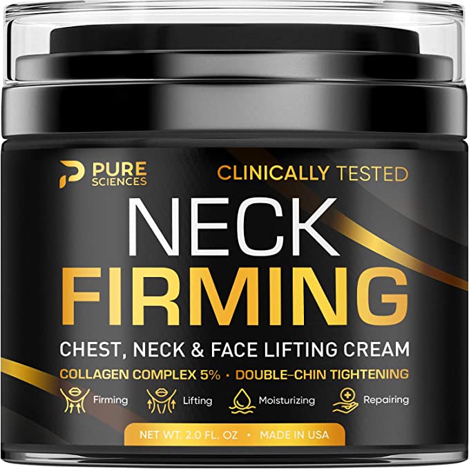Neck Firming Cream - Anti Wrinkle Cream - Made in USA - Saggy Neck TIghtener & Double Chin Reducer Cream - Collagen & Retinol Skin Tightening Cream - Anti Aging Moisturizer for Neck & Décolleté