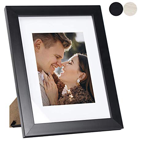 Beyond Your Thoughts 9X12 Picture Photo Frame Real Glass (1 Pack/2 Pack) with Matted for 6X8 Black Color, Table Top and Wall Mounting Display