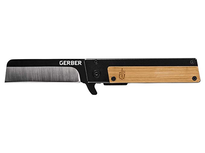 Gerber Quadrant, Straight Edge Flipper Knife with Pocket Clip, Bamboo [31-003731]