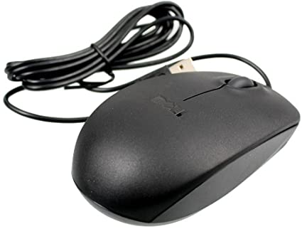 New Genuine DELL 09RRC7 MS111-L Optical USB WIRED Scroll Mouse mice Look Black