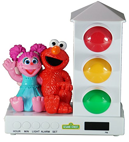 It's About Time Stoplight Sleep Enhancing Alarm Clock for Kids, Elmo & Abby
