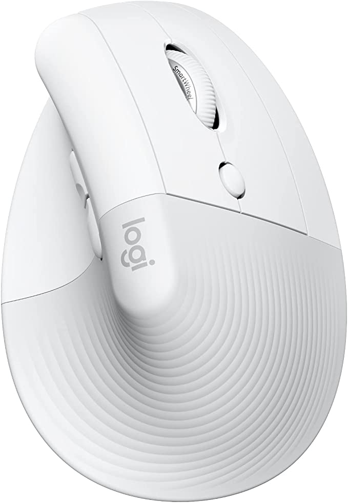 Logitech Lift for Mac Wireless Vertical Ergonomic Mouse, Bluetooth, Quiet Clicks, Silent Smartwheel, 4 Customizable Buttons, for macOS/iPadOS/MacBook Pro/MacBook Air/iMac/iPad - Off White