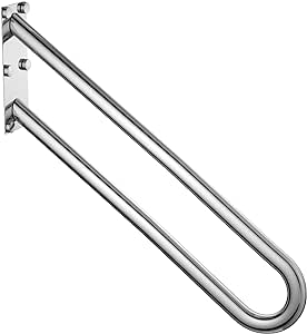 28 Inch Stainless Steel Handrail for 1-5 Steps- 1.25" Tube, ZUEXT Chrome Finished U Shape Safety Grab Bar for Stairs, Wall Mount Handicap Hand Railing for Outdoor Garage Interior Exterior Stairway