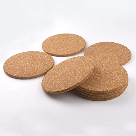 Aligeneral 8-Pack Cork Trivet Set - Round Corkboard Placemats Kitchen Hot Pads for Hot Pots, Pans, and Kettles, 7 x 7 x 0.4 Inches