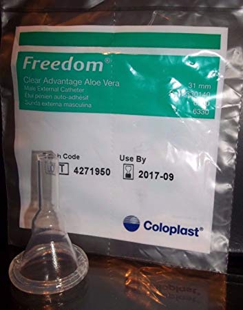 100 -BOX Condom Catheter 31mm Freedom Clear Advantage Aloe Vera Adhesive Intermediate #6300