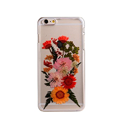 Case for Iphone 6S Plus,Fifine Iphone 6s Plus case ,Real Pressed Colorful Flowers Phone Case for Iphone 6 Plus/6S Plus 5.5"-463