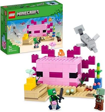 LEGO® Minecraft® The Axolotl House 21247 Building Toy Set; Underwater Creative Adventures for Players Aged 7 and Over