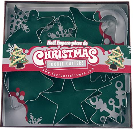 Fox Run Christmas Cookie Cutter Set, 7-Piece, Metallic