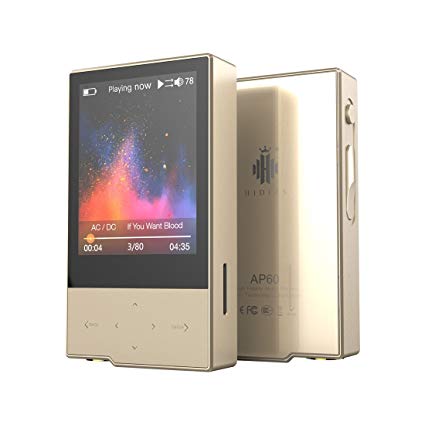 HIDIZS AP60 Ⅱ HiFi Bluetooth Wireless MP3 Player High Resolution Audio Player Hi-Res Music Player with SD Card Slot (Gold)