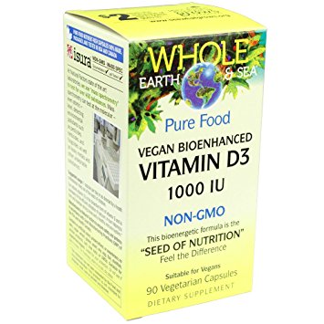 Whole Earth & Sea - Vitamin D3 1000 IU, 90 Vegetarian Capsules