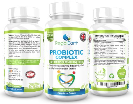 Probiotics Digestive Enzymes High Strength Capsules Acidophilus Powder - Best Supplements for IBS for Men and Women - Works Great With Colon Cleanse - Contains 5 of the Most Essential Strains Designed to Improve Digestion and Strengthen Immunity - Probiotic Complex Is the Most Healthy Probiotic On The Market - Money Back Guarantee - 60 Vegetarian Capsules - Made in The UK
