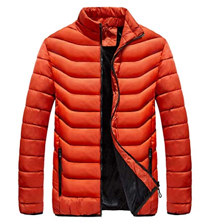 VEDOMS Mens Winter Quilted Insulated Thickened Jacket Puffer with Thermal Fleece Lined Coats