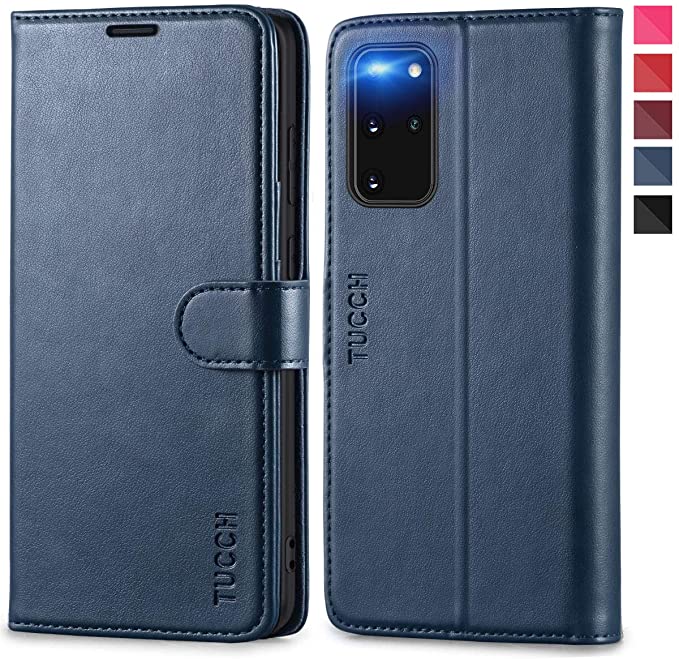 TUCCH Galaxy S20  Plus Wallet Case with [TPU Shockproof Interior Case] Stand RFID Card Slot, Magnetic PU Leather Folio Protective Flip Cover Compatible with Samsung Galaxy S20  6.7 Dark Blue